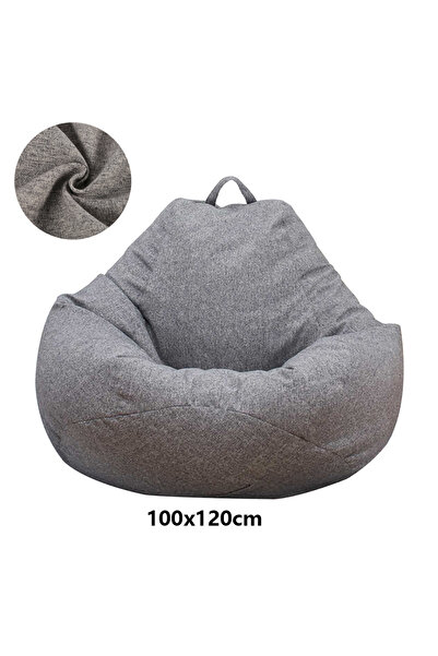 Choice غطاء أريكة كسلان رمادي مقاس 100×120 سم، غطاء كيس فول كبير بدون حشو، أر...