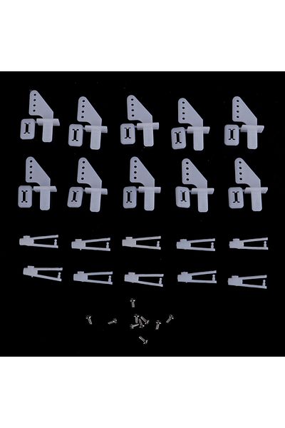 Choice 10 Sets Medium Lock On Nylon Control Horn And Clevis 21mm Set Rudder Servo Ailerons Elevators For...