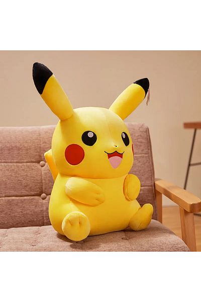 Choice 40cm Laugh Heartily Pocket Monster 80cm Pikachu Plush Toy Kawaii Anime Yellow Elf Plush Doll Soft Fi