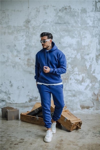 CMZ COLLECTİON Мъжки спортен екип Sax Blue в голям размер