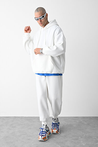 CMZ COLLECTİON White Oversize Loose Fit Tracksuit Set