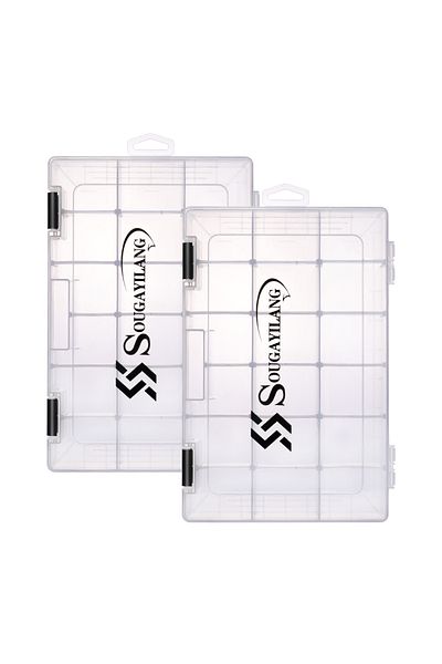 Sougayilang 2pcs-3600 Fishing Tool Box 1/2/4pcs 3600 3700 Plastic Bait Storage Box Portable Fishing