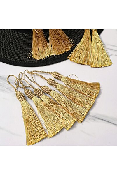 Choice 14cm 10pcs-gold Tassel Screw Cap Screw Ball Head Hanging Whiskers, Thread Tassel Chinese Knot Decora