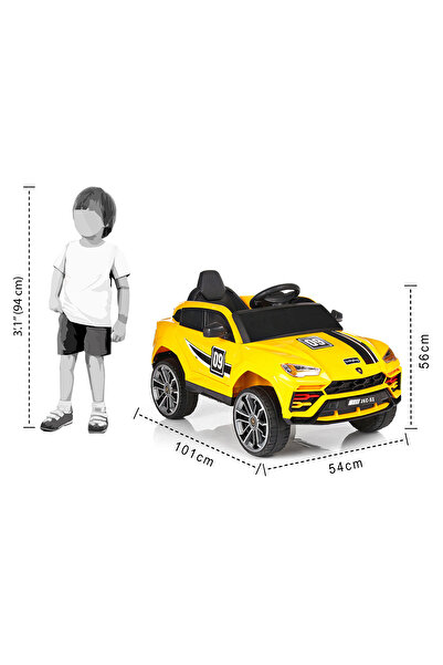 Babyhug Electrical SUV Ride On Jeep with Remote, Music & Lights for Kids 18M-3Y, Yellow