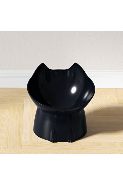 Choice وعاء طعام مرتفع للقطط من WhiskerWare، قطعة واحدة باللون الأسود، مصنوع ...