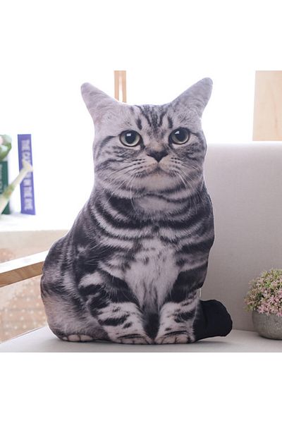 Choice White 1pc 40cm Simulation Plush Cat Pillows Soft Stuffed Animals Cushion Sofa Decor Cartoon Plush To