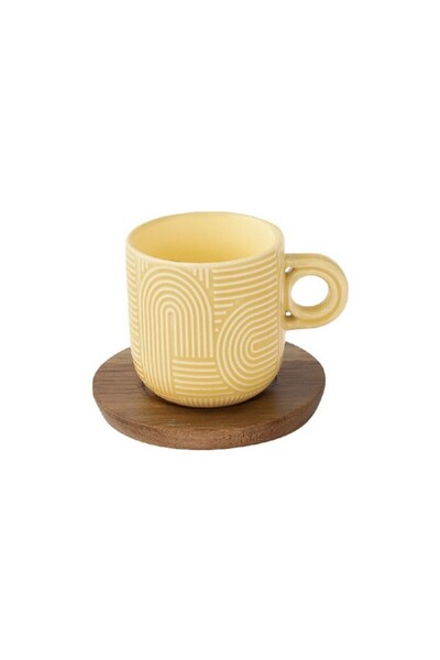 EasyLife 4-Piece Take a Loop Dishwasher Safe Cup and Saucer Set 110ml