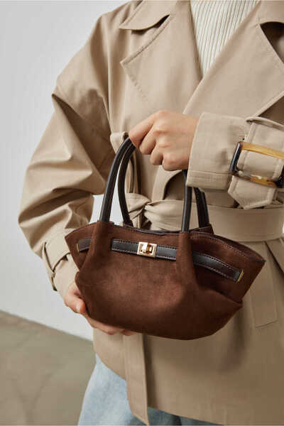 EMNORA Mini Pei Suede Bag Bitter Brown