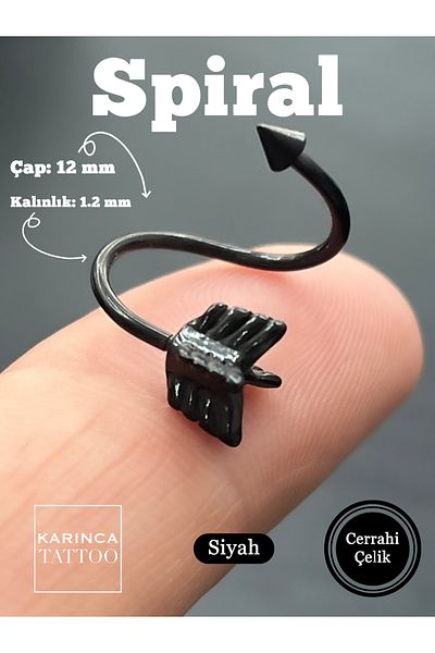 Karınca Piercing Spiral Helix Bridge - Ring Cartilage Ear Piercing