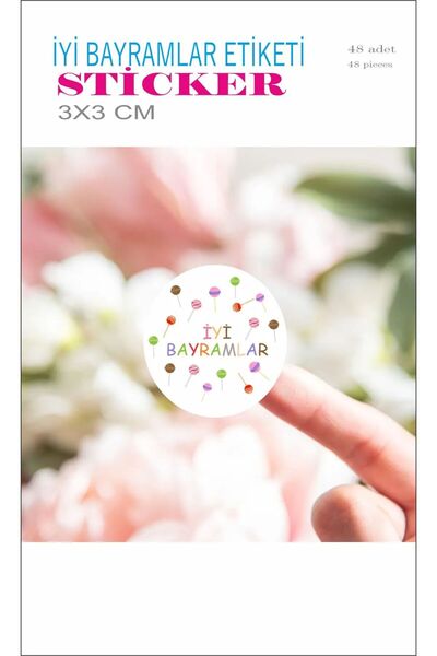 Hsn Autocolant Autocolant Sărbători bune 3 Cm - 48 Bucăți