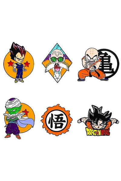 Choice 6pcs Dragon Ball Z Anime Son Goku Brooch Children Clothing Decorative Badge Men Cartoon Backpack All