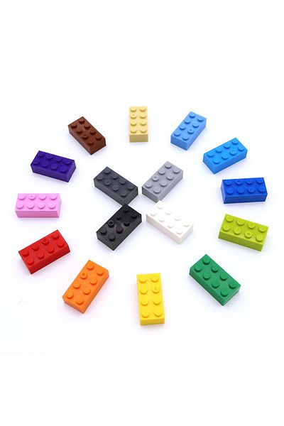 Choice Mixed Color 40pcs 40pcs Diy Building Blocks Thick Figures Bricks 2x4 Dots Educational Creative Size