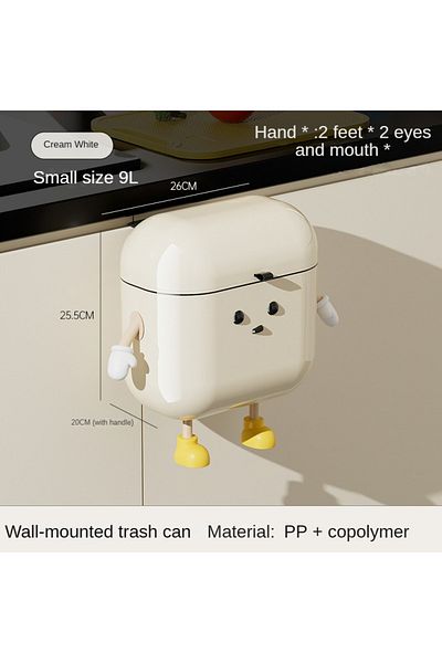 Choice 9l Diy 9l/12l Diy Cream-colored Wall-mounted Kitchen Trash Can With Lid For Food Waste And Bathroom