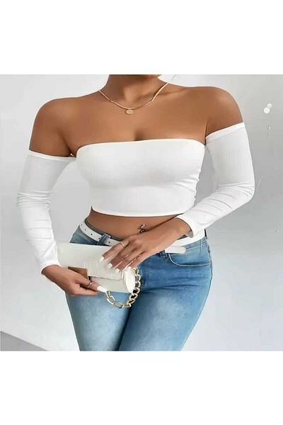GARDIROZA Strapless Long Sleeve Crop Body - Bustier Design