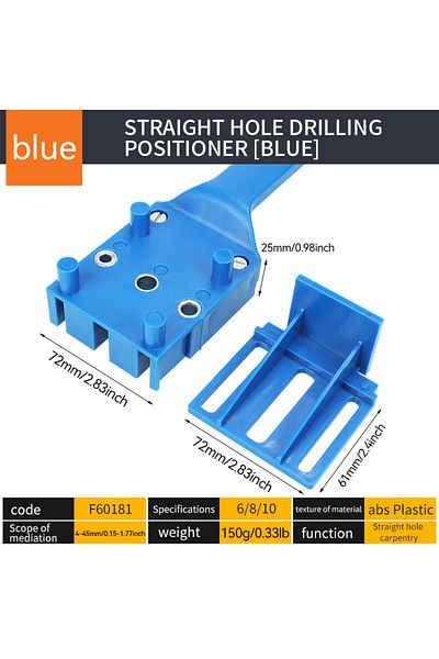 NIUXIANG Open Locator Blue Drill Bits Drilling Locator Straight Hole Locator Carpenter Corner Clamp Woodworki