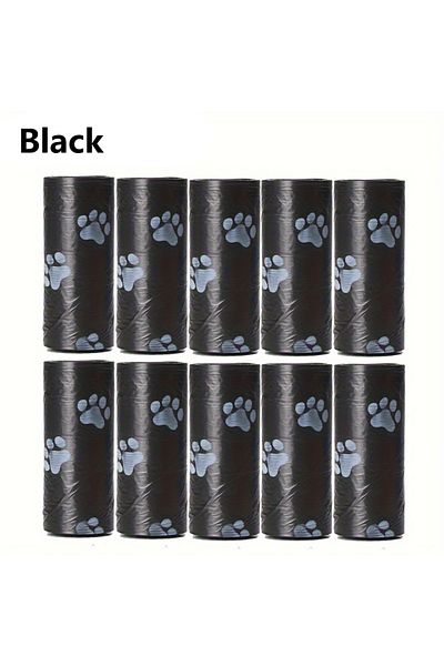 Choice 20pcs Black 5/10/20 Rolls Thick Leak-proof Dog Poop Bags For Outdoor Walks, Polyethylene Material, A