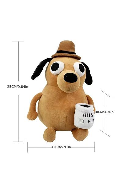 Choice Coffee Dog This Is Fine Meme Animal Coffee Dog Plush Toy Soft Stuffed Doll Kids Toy Gift For Childre