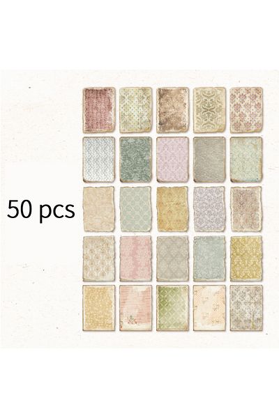 Choice B 50 Pcs Vintage Material Paper Decorative Diary Album Diy Scrapbooking Handmade Background Paper C.