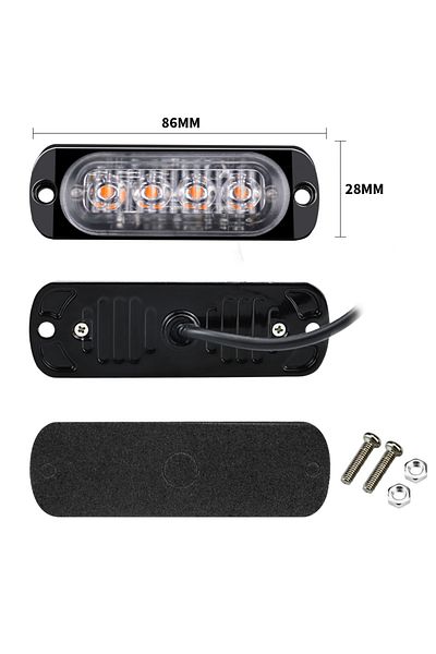 Choice 4 × 4 مصابيح LED تحذيرية للسيارة، ضوء انهيار شبكة السيارة والشاحنة والمقطورة، مصباح منارة LED، ضوء جانبي كهرماني...