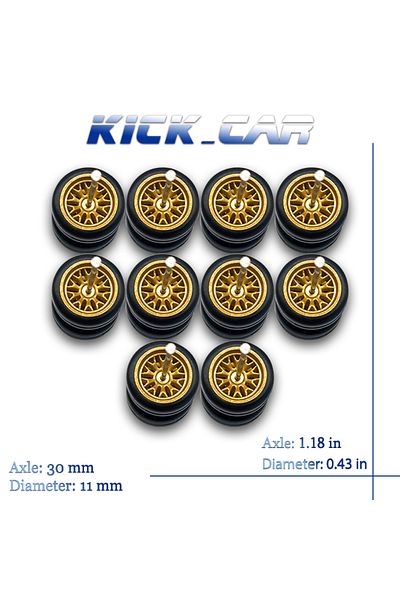 Choice Mmw72-g 1/64 Wheels With Fixed Rubber Tires Branches Spoke For Toy Model Diecast Cars Refiting Parts