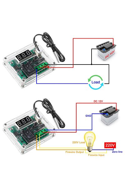 Choice 2sets 2pcs Temperature Controller Module With Case, Xh W1209 Led Display Digital Thermostat Module W