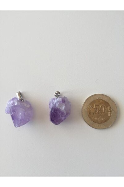 Zodyak Doğal Taş Doğal Taş Ametist Taşı Ham Işlenmemiş Kolye