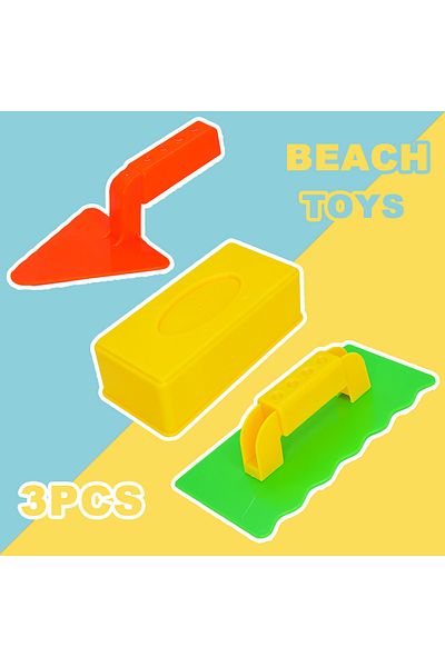 MSFTOYS 3pcs Beach Toy 3 Pcs Snow Toy Beach Sand Fun Brick Maker Sand Castle Mold For Winter And Summer Buil