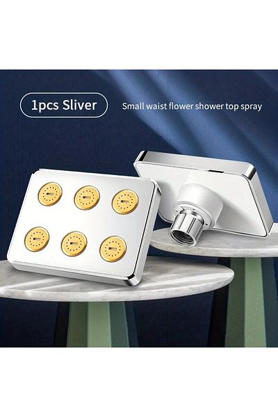 Choice Silvery Supercharged Wall-mounted Shower Head Rotatable Top Spray Shower Head Upgrade Your Bathroom