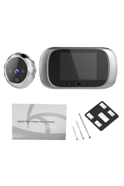 Choice Silver Digital Door Viewer Peephole Door Camera Doorbell 2.8-inch Night Vision Photo Shooting Digita