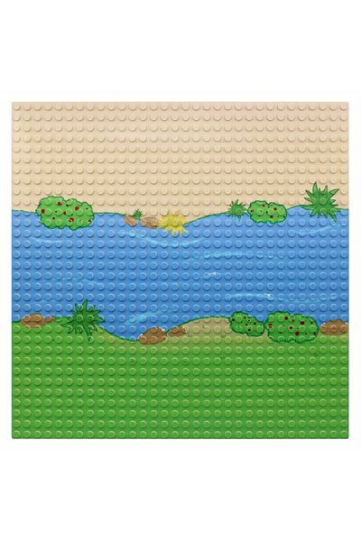 Choice River Straight 1 Pc 32x32 Dots Island Grassland Building Blocks Baseplate Set Small Particles Seabea