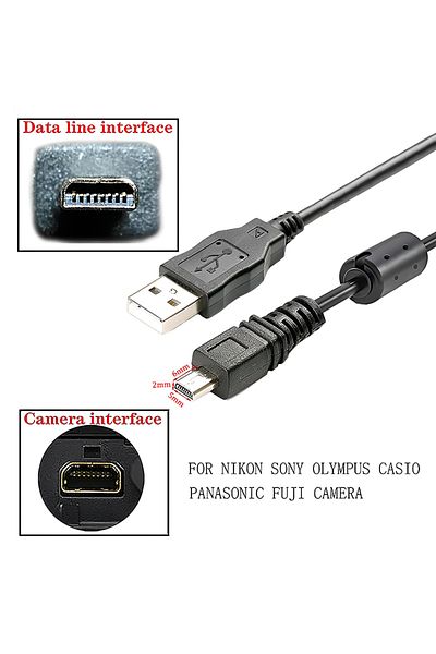 Choice كابل بيانات USB صغير 8 دبابيس للكاميرا الرقمية UC-E6 لكاميرات Nikon CoolPix Fuji Panasonic Olympus Sony 1M ...