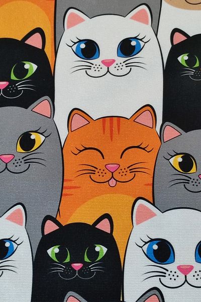 YADEHOME Animal Patterned Upholstery Fabric Cat Patterned Digital Printing Upholstery Fabric