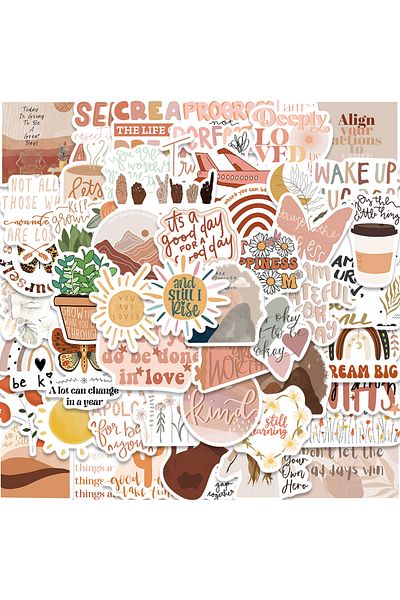 Choice 50pcs 50pcs Retro Bohemian Art Stickers Aesthetic Decal Diy Laptop Car Guitar Luggage Suitcase Cool
