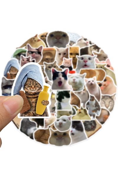 Choice 50pcs All 50pcs Funny Cute Cat Stickers Cartoon Decals Cup Stationery Guitar Phone Bicycle Laptop Lu