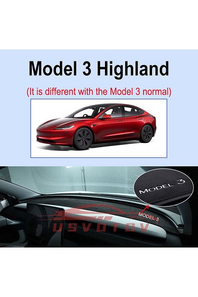 Choice Model 3 Highland Anti-uv Dashboard Cover For Tesla Model 3 Y S Highland 2024 2023 2022 Center Consol