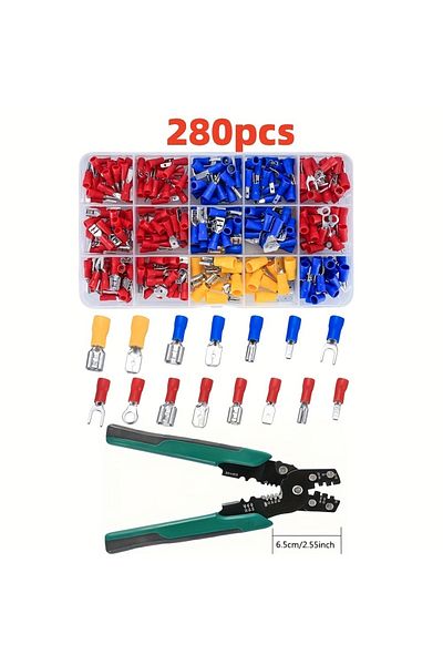 AOKIN Male Female 1p 280pcs With Tool 280pcs Insulated Wire Electrical Connectors With/without Tool Assort
