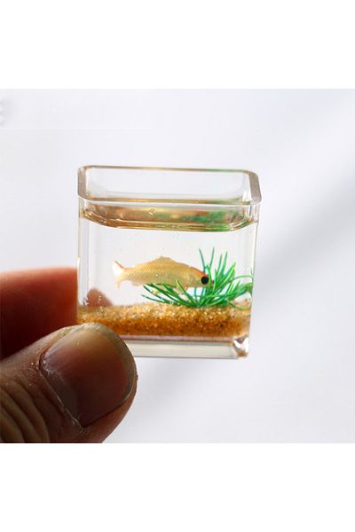 Choice A 1pc Doll Aquarium Dollhouse Miniature Glass Fish Tank Bowl Aquarium Doll House Home Ornament Doll.