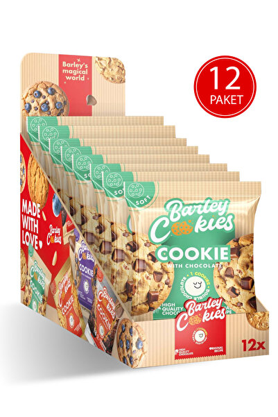 Barley Cookies Parça Çikolatalı Soft Cookies 40g X 12 Paket