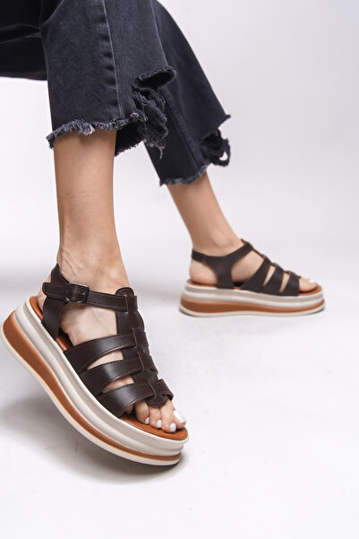 Riccon Hnědé dámské sandály Syllaerla - 0012325 Model