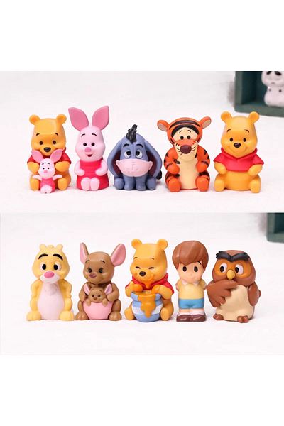 Choice 10pcs 10pcs/set Cartoon Winnie The Pooh Action Figure Toy Pooh Bear Tigger Eeyore Piglet Action Figu