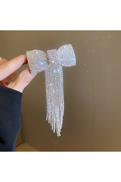 Choice دبوس شعر HH5201-1 مرصع بأحجار الراين مع هامش على شكل فيونكة للنساء، مش...