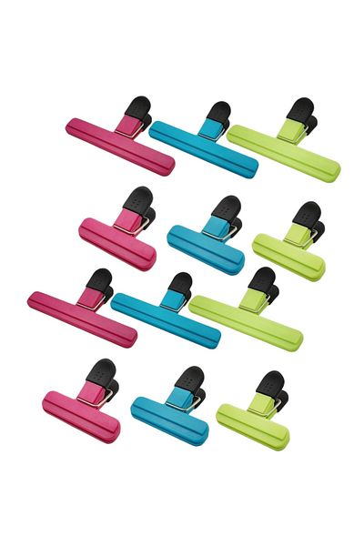 Choice 12pcs Heavy Duty Multipurpose Bag Clips Durable Kitchen Snack Savers Food Bag Clips Storage Organize