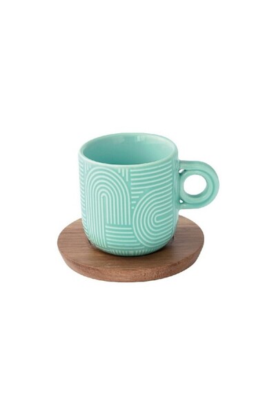 EasyLife 4-Piece Take a Loop Dishwasher Safe Cup and Saucer Set 110ml