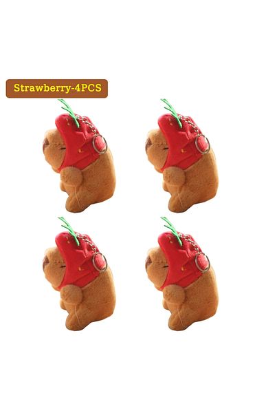 Choice Strawberry 4pcs 1/2/4/6pcspp Cotton Net Red Lovely Cute Cute Capybara Water Dolphin Pendant Plush To