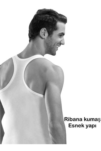 ByDon 5 Men's Strappy Rib Sportsman (Rambo) Undershirt 100% Cotton
