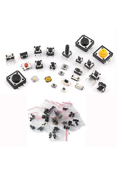 Choice 25 Values-125pcs 25/140pcs Smd Tactile Push Button Kit: 14/25 Values Dip Micro Switches For Diy Elec