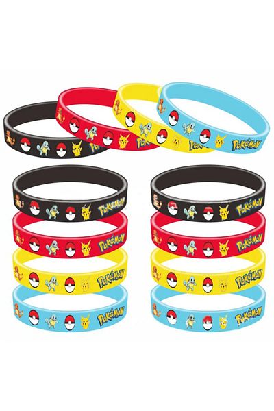 Choice 12pcs 12pcs Pokemon Bracelet Anime Action Figures Pikachu Charmander Children Cartoon Silicone Wrist