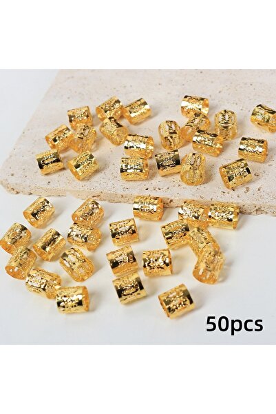 Choice 50 قطعة من حلقات الشعر المعدنية المجوفة الذهبية، حلقات ضفائر الشعر الخ...