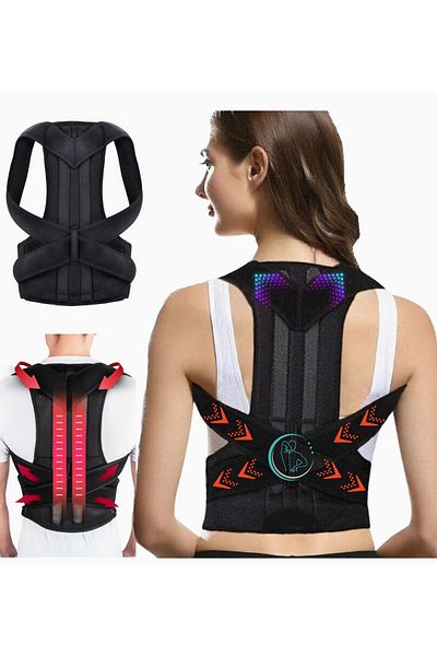 Akselife Women Men Double Underwire Upright Posture Corset Shoulder Waist Back Belt Anti Humpback Corset