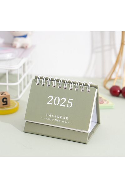Choice C 2025 Simple Style English Mini Desk Calendar Desktop Display Portable Calendar Desktop Decoration.